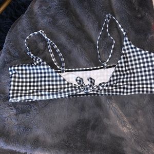 Black and white picnic patterned bikini top